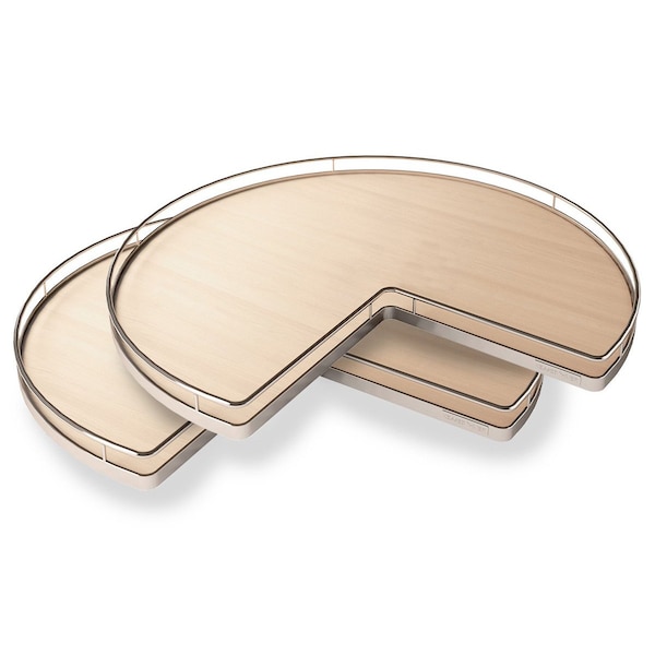 Kessebohmer Kidney Lazy Super Susan 32 Shelves Only w/ Mounted Bearings Maple/Champagne, 2PK 2500500103 - main